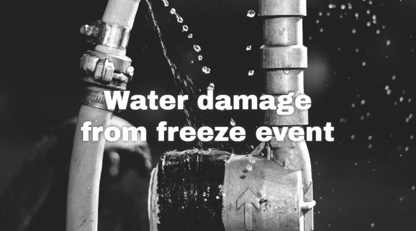 Water damage to a home from a freeze